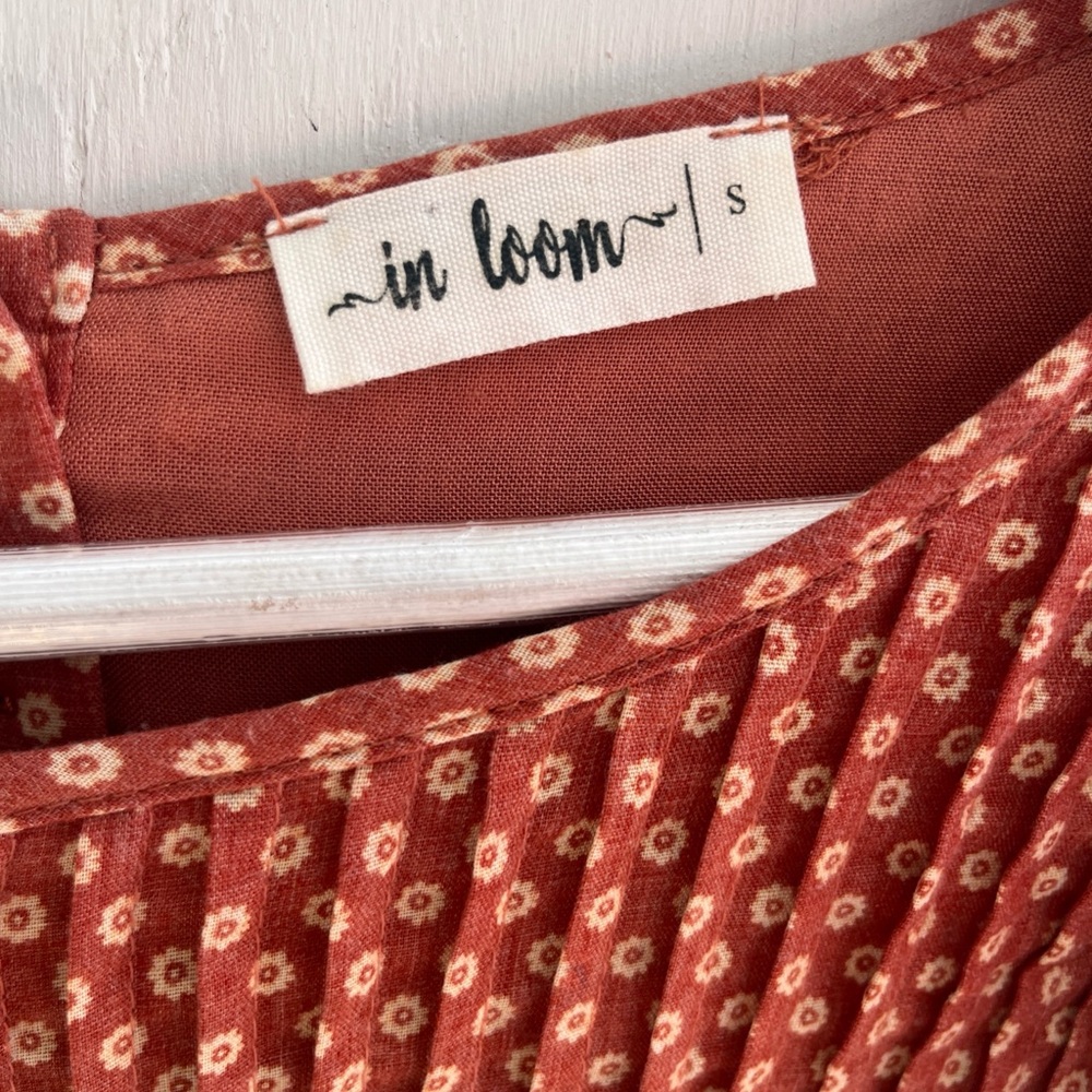 In Loom Women’s Floral Peasant Blouse Ruffles Lace Trim Cottagecore Size S EUC - Picture 4 of 4